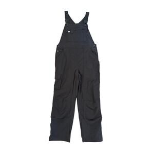 Women M 29 Duluth Trading Co Heirloom Gardening Bib Overalls Gray Stretchy Cargo